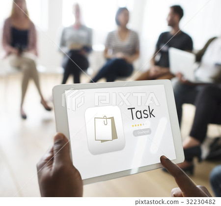 Illustration of personal organizer notepad on digital tablet Illustration of personal organizer notepad on digital tablet 32230482