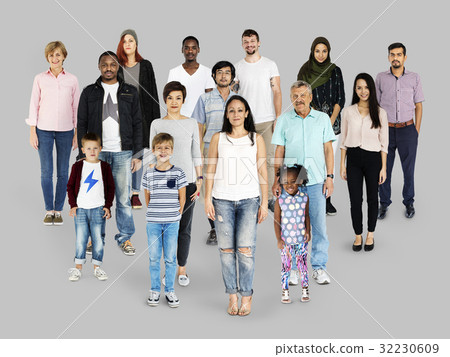 Group of Diversity People Together Set Studio Isolated 32230609