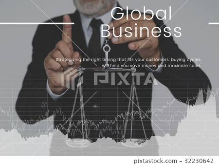 Man holding weight network connection graphic 32230642