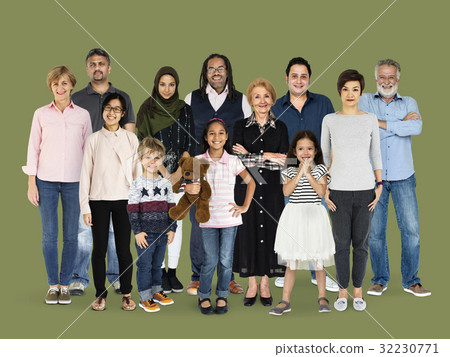 Diversity of People Generations Set Together Studio Isolated 32230771