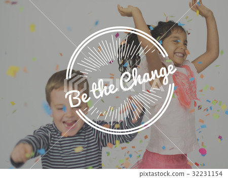 Be The Change Word Stamp Banner Graphic Kdis Background 32231154