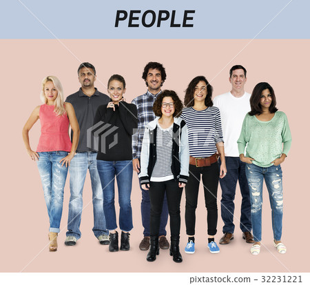 Group of Diversity People Together Set Studio Isolated 32231221