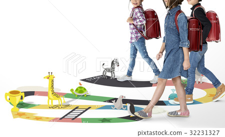 Illustration of Snake and Ladder Board Game Illustration of Snake and Ladder Board Game 32231327