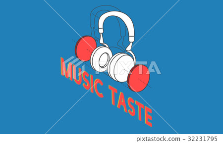 Music entertainment headphones icon graphic 32231795
