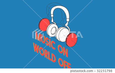 Music entertainment headphones icon graphic Music entertainment headphones icon graphic 32231798