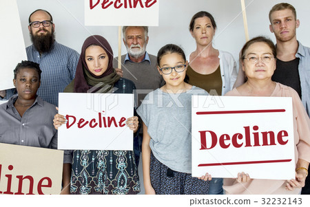 Disapprove rejection decline word on banner Disapprove rejection decline word on banner 32232143