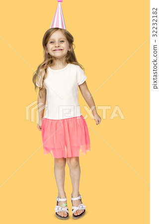 Young girl with party hat Young girl with party hat 32232182