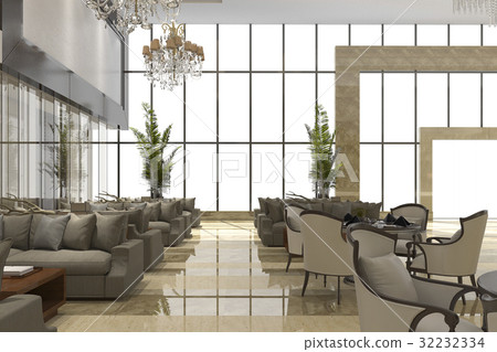 luxury hotel reception and lounge restaurant 32232334