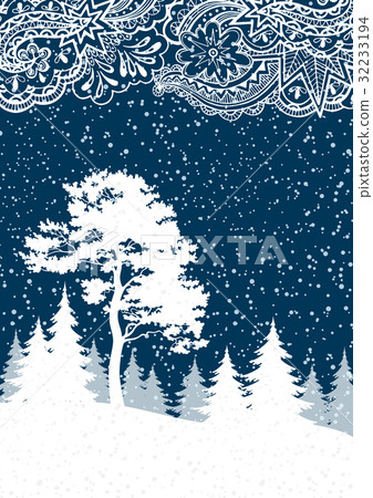 Christmas Winter Forest Landscape Christmas Winter Forest Landscape 32233194