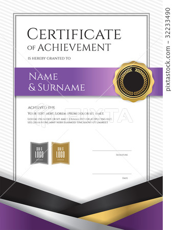 Portrait luxury certificate template elegant frame 32233490