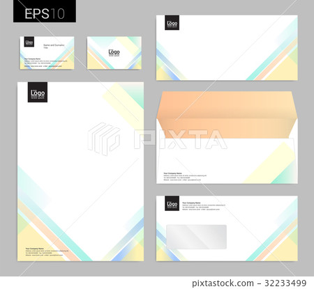 Modern stationery set in vector format, letterhead 32233499