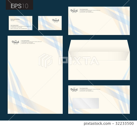 Modern stationery set business card letterhead 32233500