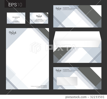 Modern stationery set business card letterhead 32233501