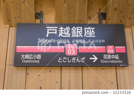 車站名牌Togoshi Ginza Station 32233526