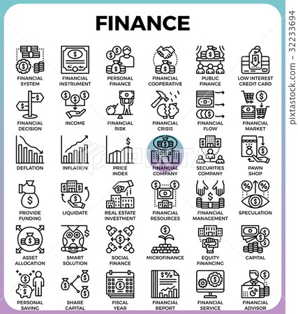 Finance line icons 32233694