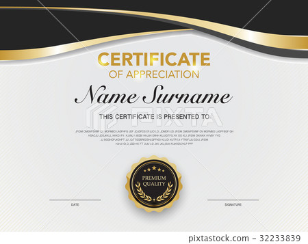 diploma certificate template black and gold color  32233839