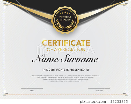 diploma certificate template black and gold color  32233855