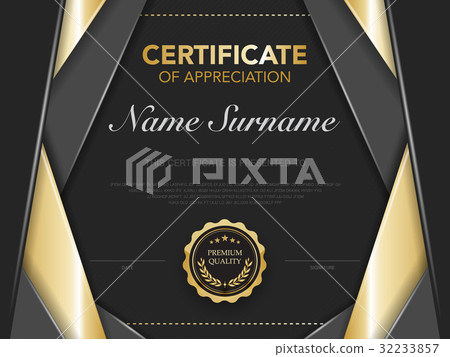 diploma certificate template black and gold color  32233857