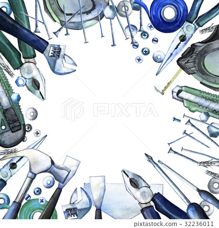 Watercolor repair tools frame 32236011