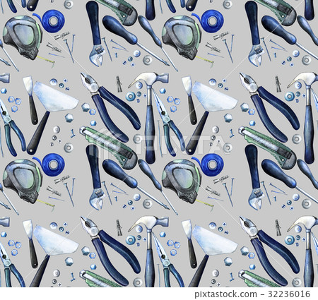 Watercolor tools pattern 32236016