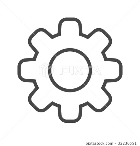 Gear Thin Line Vector Icon. - Stock Illustration [32236551] - PIXTA
