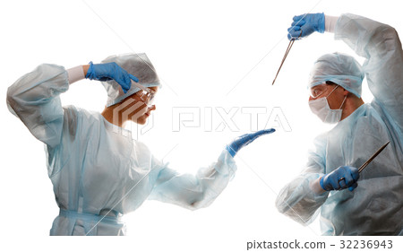 Fight of doctors with tools Fight of doctors with tools 32236943