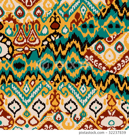 Ethnic bohemian arabesque pattern. Zigzag Ethnic bohemian arabesque pattern. Zigzag 32237839