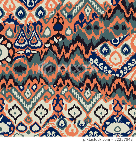Ethnic bohemian arabesque pattern. Zigzag Ethnic bohemian arabesque pattern. Zigzag 32237842