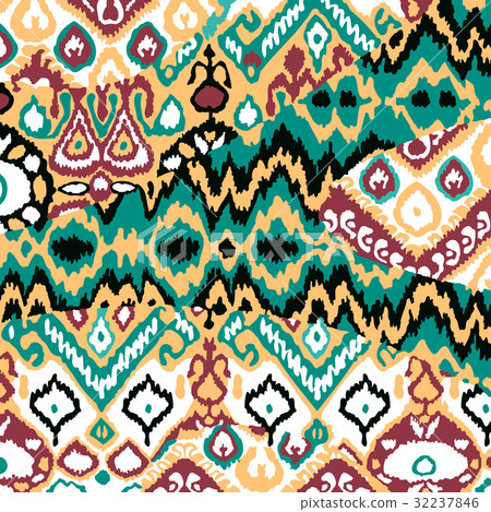 Ethnic bohemian arabesque pattern. Zigzag Ethnic bohemian arabesque pattern. Zigzag 32237846