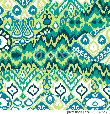 Ethnic bohemian arabesque pattern. Zigzag  32237847