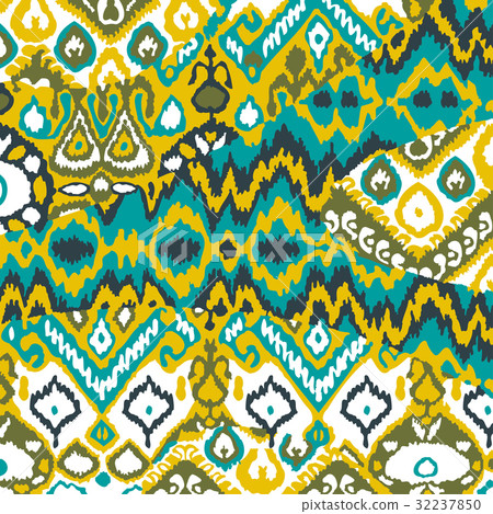 Ethnic bohemian arabesque pattern. Zigzag Ethnic bohemian arabesque pattern. Zigzag 32237850