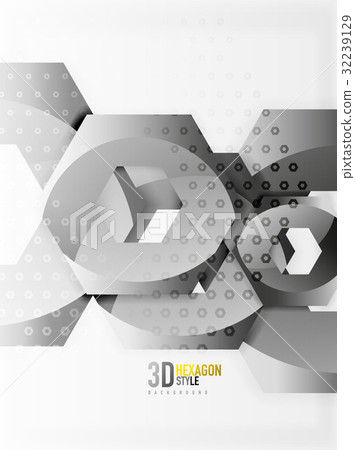 Vector 3d hexagon background - Stock Illustration [32239129] - PIXTA