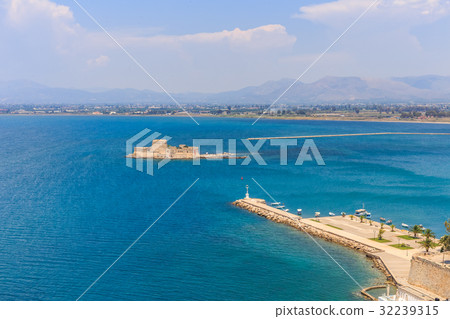 Bourtzi water fortress in Nafplio. 32239315