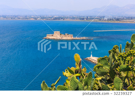 Bourtzi water fortress in Nafplio. 32239327