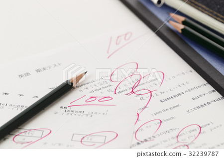 Educational learning test 100 points perfect cram school pencil notebook study writing instruments stationery 32239787