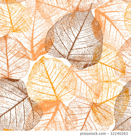 Seamless floral pattern with leaves. 32240263