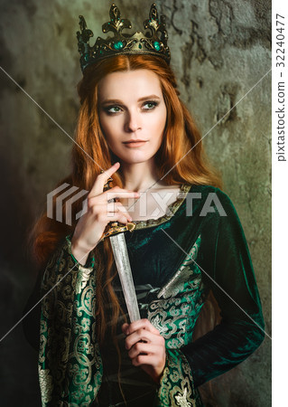 Ginger queen near the castle 32240477