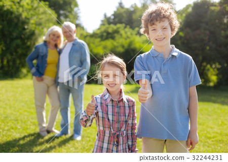 Two children being very friendly 32244231