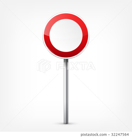 Road red signs collection isolated on white 32247564