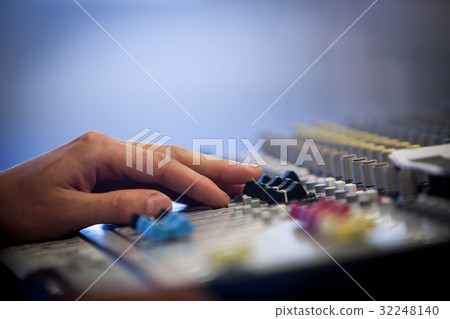 Professional audio mixing console with faders and Professional audio mixing console with faders and 32248140