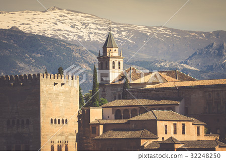 ancient arabic fortress of Alhambra, Granada, ancient arabic fortress of Alhambra, Granada, 32248250