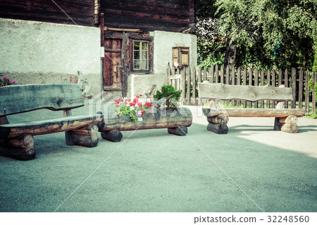 wooden houses in Fiesch - Switzerland 32248560