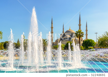 View of the Blue Mosque in Istanbul View of the Blue Mosque in Istanbul 32248691