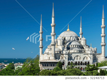 View of the Blue Mosque in Istanbul, Turkey 32248713