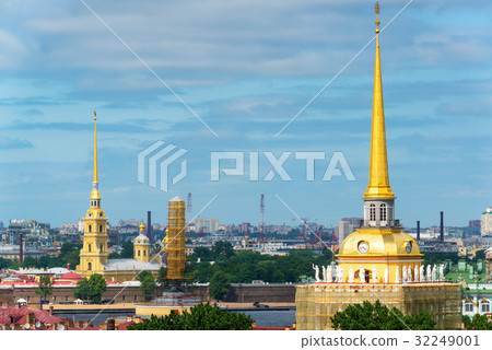 Gilded spiers of St. Petersburg, Russia Gilded spiers of St. Petersburg, Russia 32249001