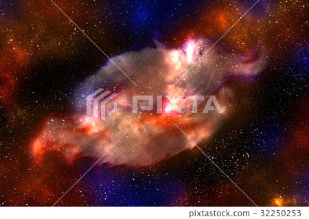 Glowing nebula on space background - Stock Illustration [32250253] - PIXTA