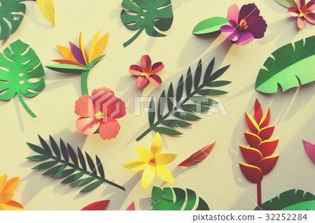 Tropical Handcrafted Papercraft Nature Petals 32252284