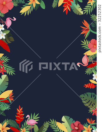 Flamingo Nature Papercraft Leaves Plants 32252302