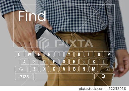 Man lifestyle with smart phone and graphic 32252938
