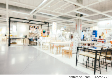 Abstract blur and defocused furniture decoration interior shopping center 32253778